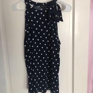 Banana Republic Blue Polka Dot Tank with Bow